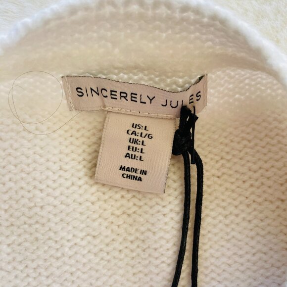 Sincerely Jules White Sweater Vest Sleeveless Sweater Flowers size Large - Picture 7 of 10
